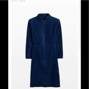 NWT Carlisle SUEDE Genuine Suede Dress Navy 8